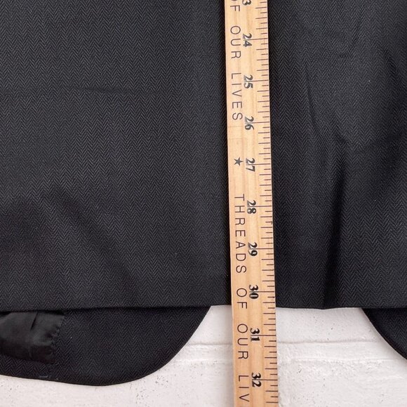 Jos A Bank Blazer Men 40R Black Gray Herringbone Signature Silk Camel Hair - Picture 11 of 12